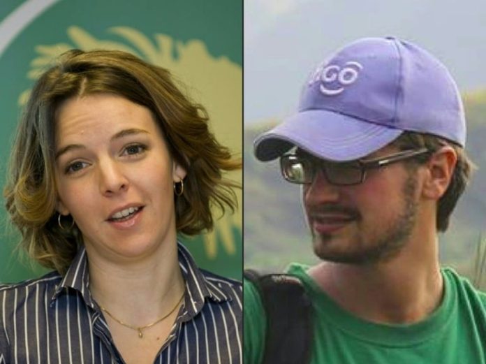 Montage photo de deux experts onusiens, Zaida Catalan et Michael Sharp, tués en mars 2017 au Kasaï, dans le centre de la RDC. © Bertil Ericson et Timo Mueller/AFP